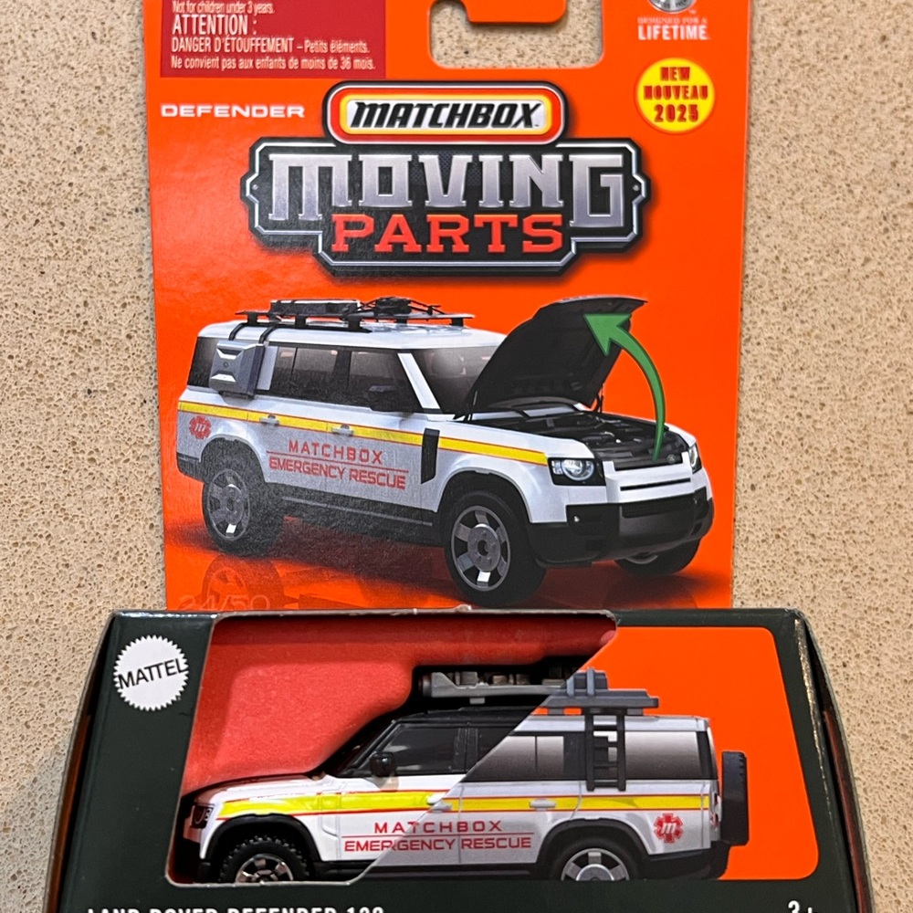 Matchbox Land Rover Defender 130 Toy - Black and White